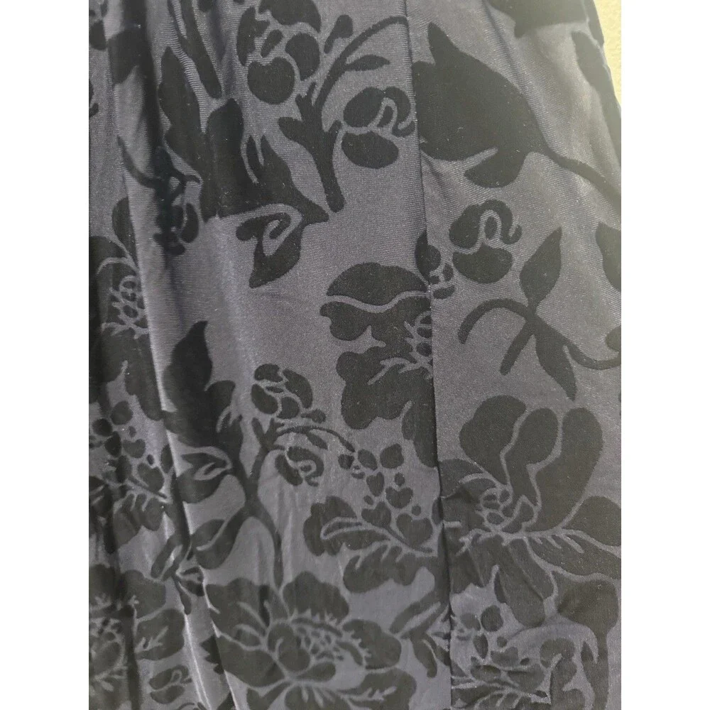 Blue Burnout Velvet Floral Open Cardigan Whimsigoth Dark Romantic Oversized